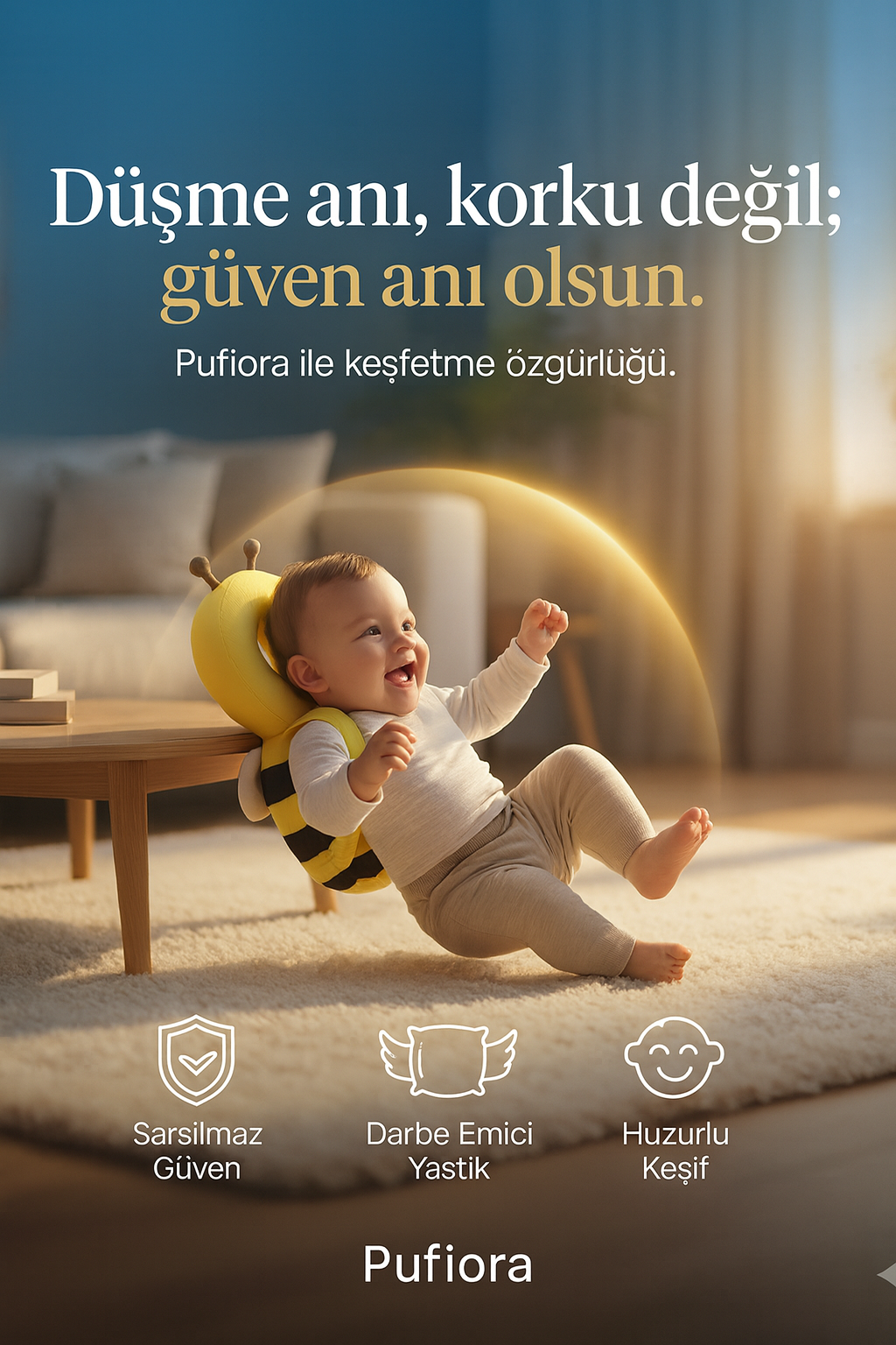 Pufiora™- Bebeğinizin İlk Adımları İçin "Koruyucu Melek" Yastığı